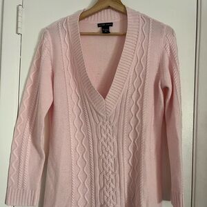 New York & Company Light Pink V-Neck Sweater